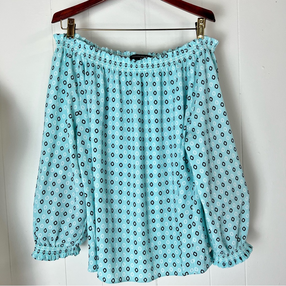 Banana Republic Geometric Off The Shoulder Blouse Sz L